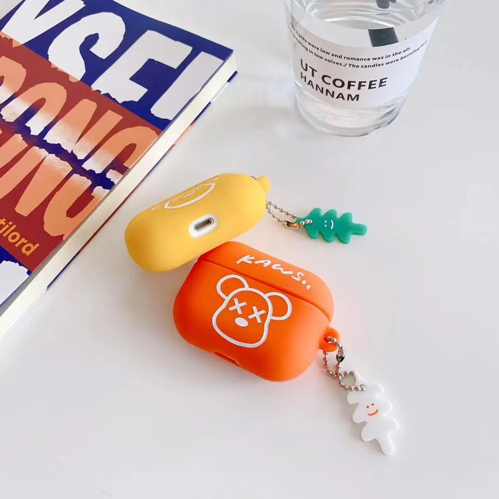 

Cute For Airpods pro Case Silicone For Apple Airpods2 1 Case Funny Cartoon Soft Earphone Protect Cover airpods 3 With Keychain