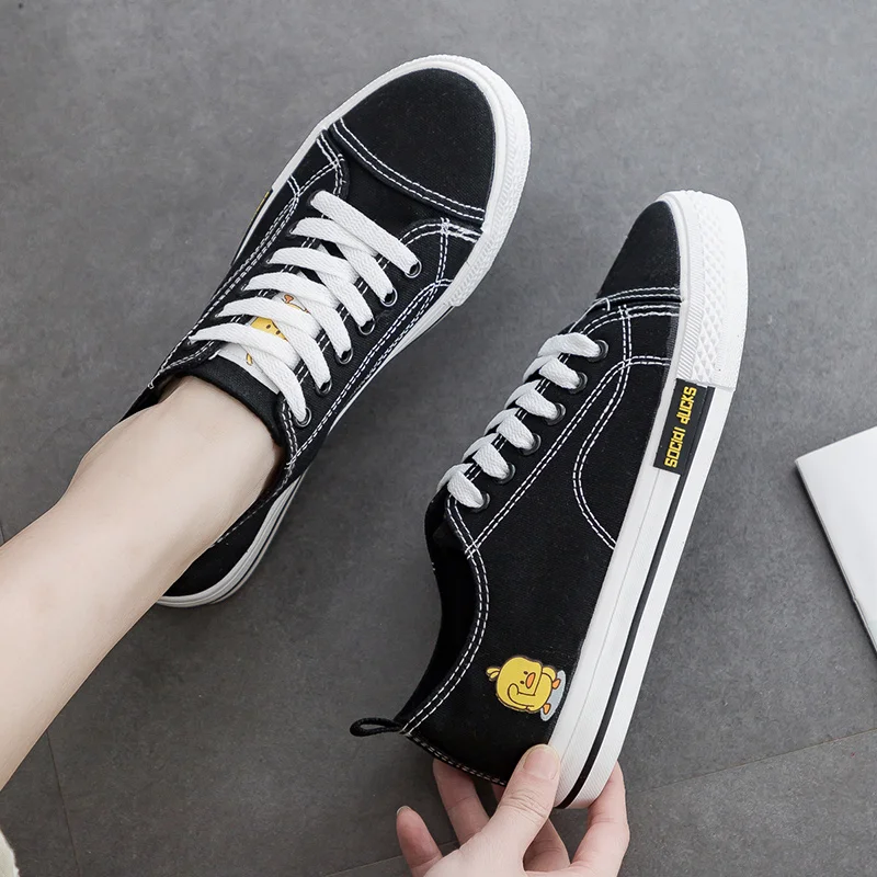 2020 новая белая холщовая обувь для учеников черные кроссовки стильная женская