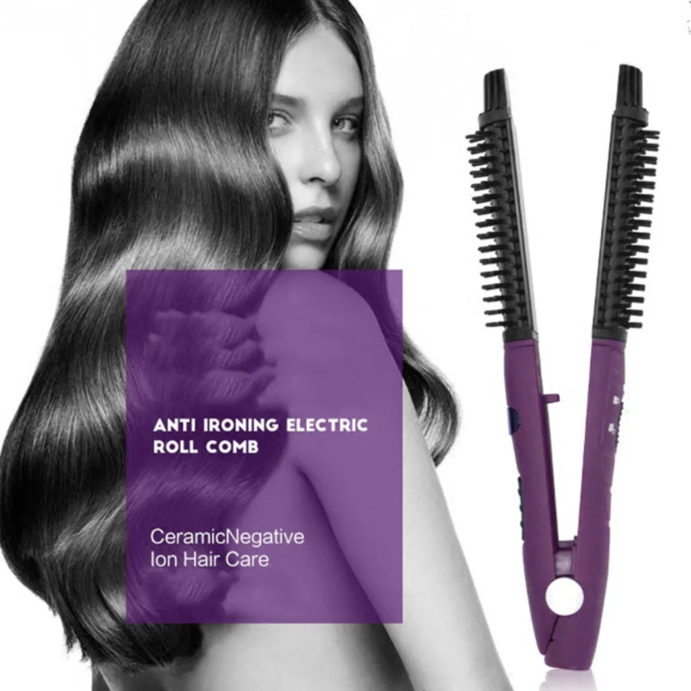

3-in-1 Hair Straightener Curling Iron Ionic Ceramic Hot Brush Styler Hair Straightening Tools Styling Salon Anti Scald Curler