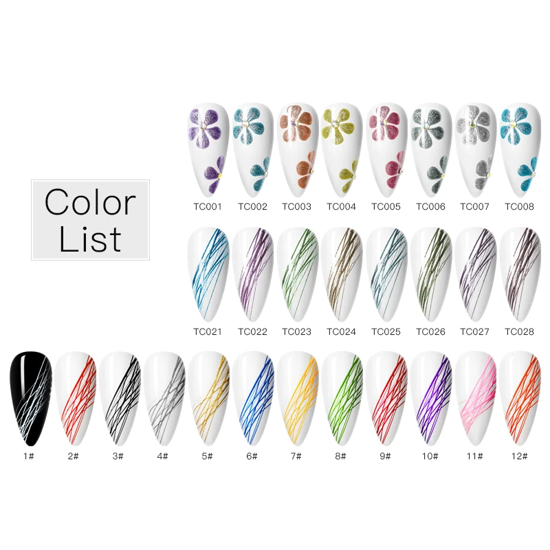 T-TIAO CLUB Wire Drawing Spider Nail Gel Polish Lacquer Creative Point To Line Painting UV Varnish Art Nails | Красота и здоровье