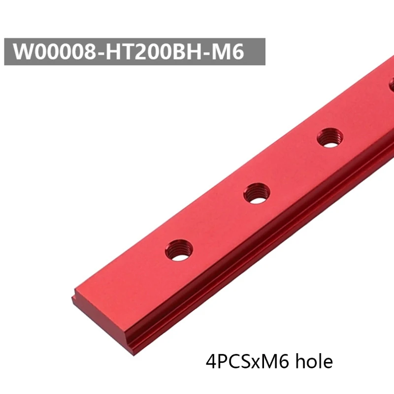 

100/450/200/300mm Sliding Bar M6/M8 T track Slot Slider for 30 Type T-Track Jigs Screw Slot Aluminium Alloy Red