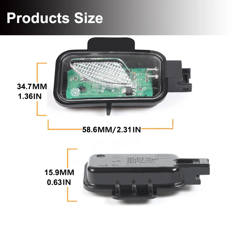 

2pcs Super Bright White Error Free Led Under Side Mirror Light Puddle Lamps For VW Passat B8 3G2 Variant Alltrack 3G5 Arteon 3H7