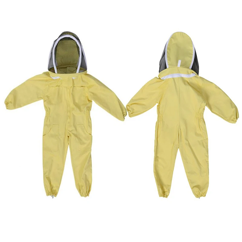 

Children Anti-Bee Suit Yellow Cotton Kid Jumpsuit Space Suit Camouflage Clothing Cap For kids Beekeeping Practice