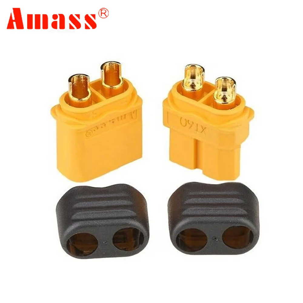 

10 x Amass XT60-H+Plug Connector With Sheath Housing 5 Male 5 Female (5 Pair )