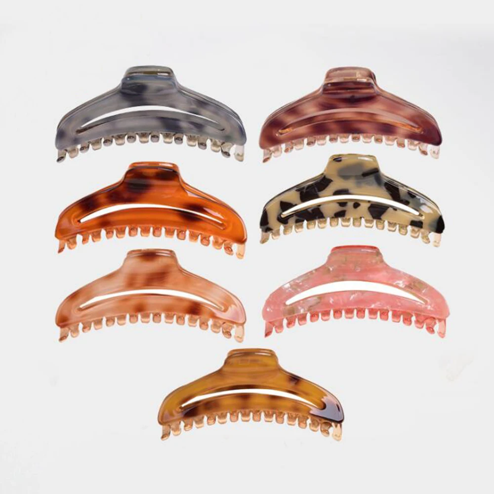 

Large Leopard Print Acrylic Hairpins Hair Clip Crab Hair Claws For Women Girl Hair Accessories Headdress Party Gifts Semicircle