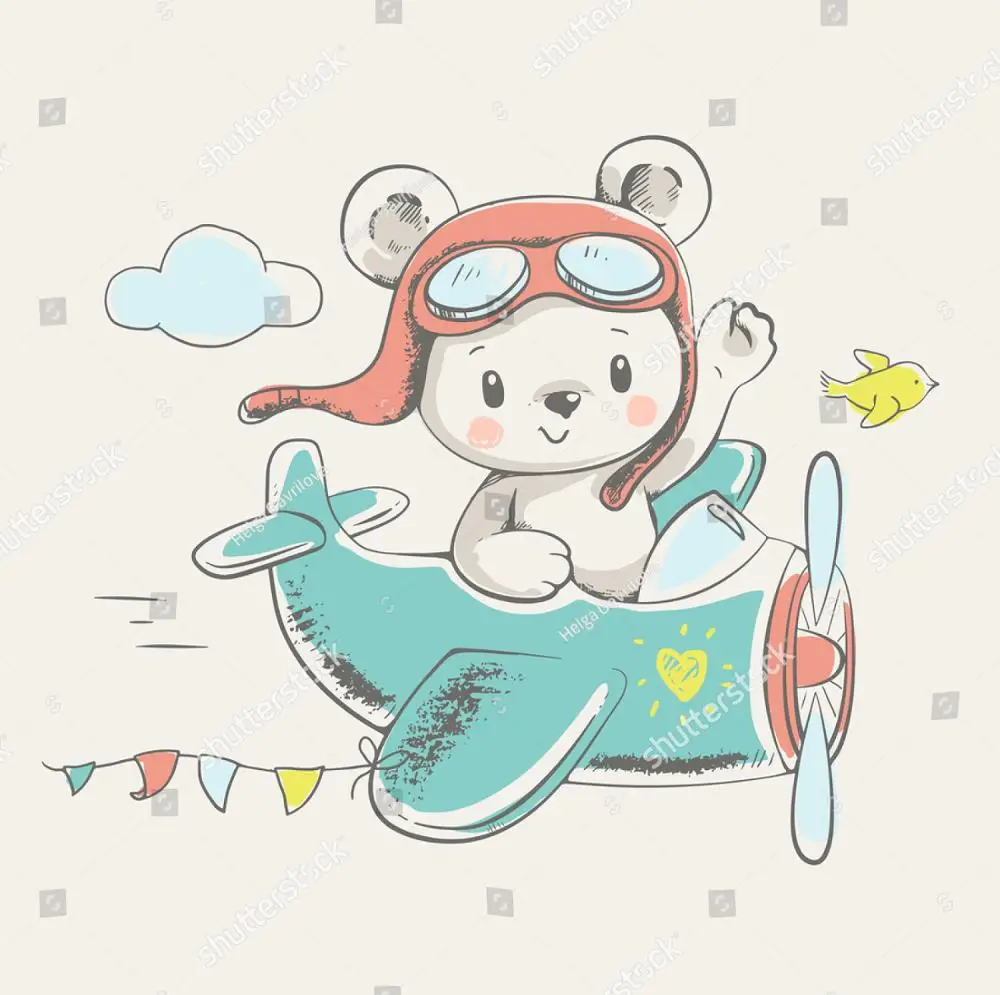 Симпатичный Самолет медвежонок металлические режущие штампы для поделок