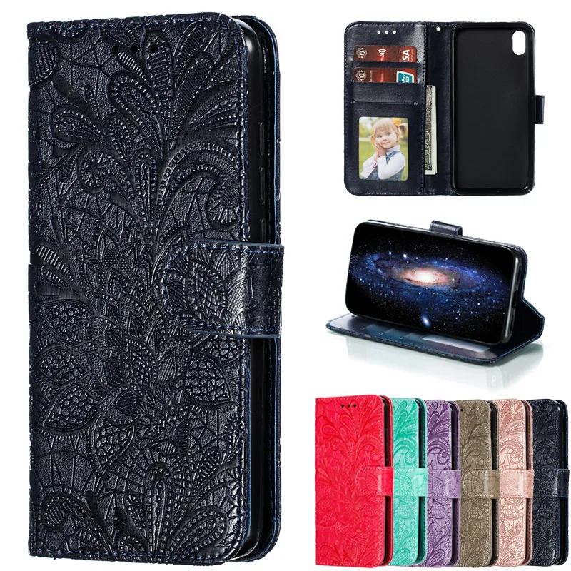 Чехол-книжка с кружевными 3D цветами для Xiaomi Redmi 6 6A 7 7A 8 8A K20 Note Pro GO Mi 6X A2 A3 Lite 9 9T SE CC9