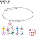ELESHE Бесплатная гравировка имени браслет персонализированный браслет для детей девочек 925 стерлингового серебра Браслет по индивидуальному заказу, ювелирное изделие, подарок