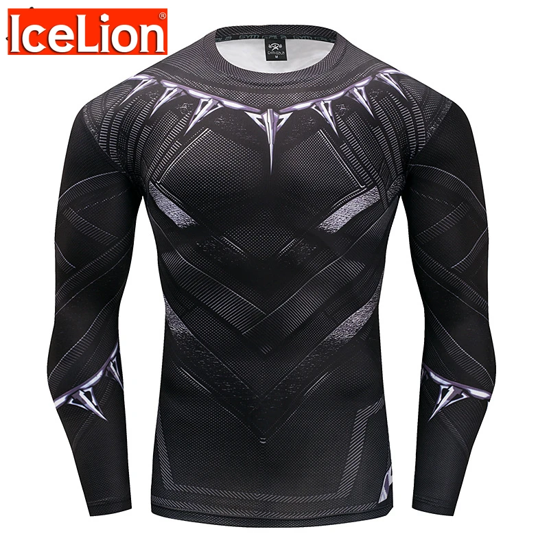 LeeLion 2021 летняя футболка для мужчин черная фитнеса с пантерой быстросохнущие