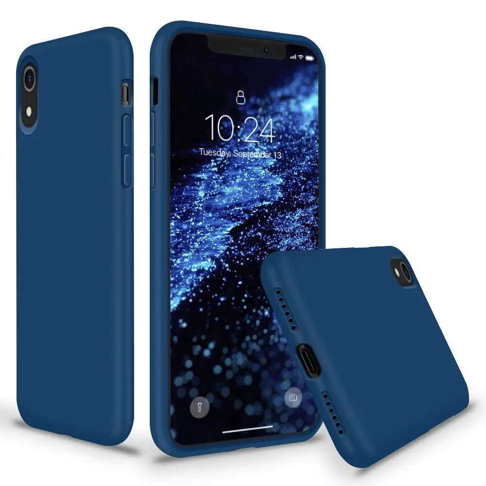 DATALAND карамельный цвет жидкий силиконовый телефон чехол для iPhone 6 6S 7 8 Plus X XR XS Max