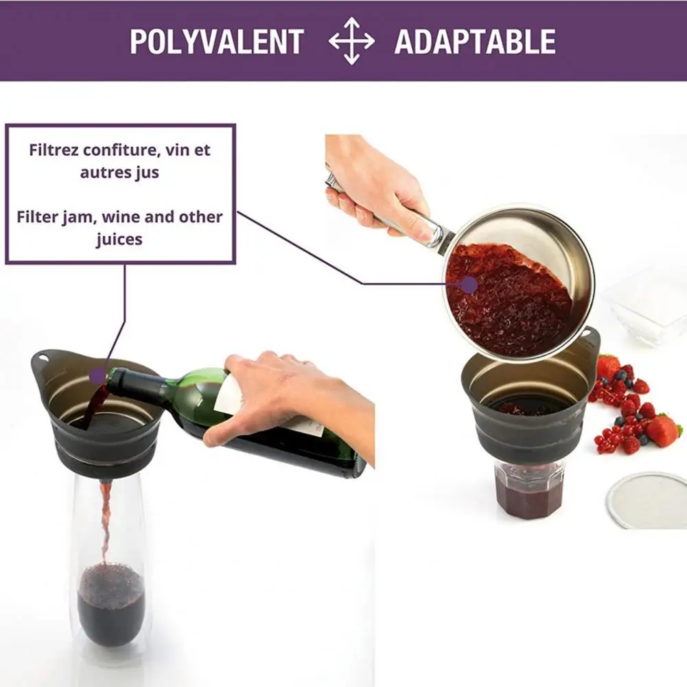 

Red Wine Filter Collapsible Barware Silicone Brew Basket Strainer for Bar Wine filter