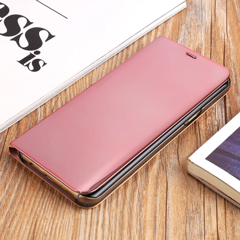 Clear View Mirror Case For Samsung Galaxy S8 S9 S10 Plus S10E S7 Edge Note 9 10 Pro J3 J5 J7 2017 A6 A8 J4 J6 J8 2018 Flip Cover |