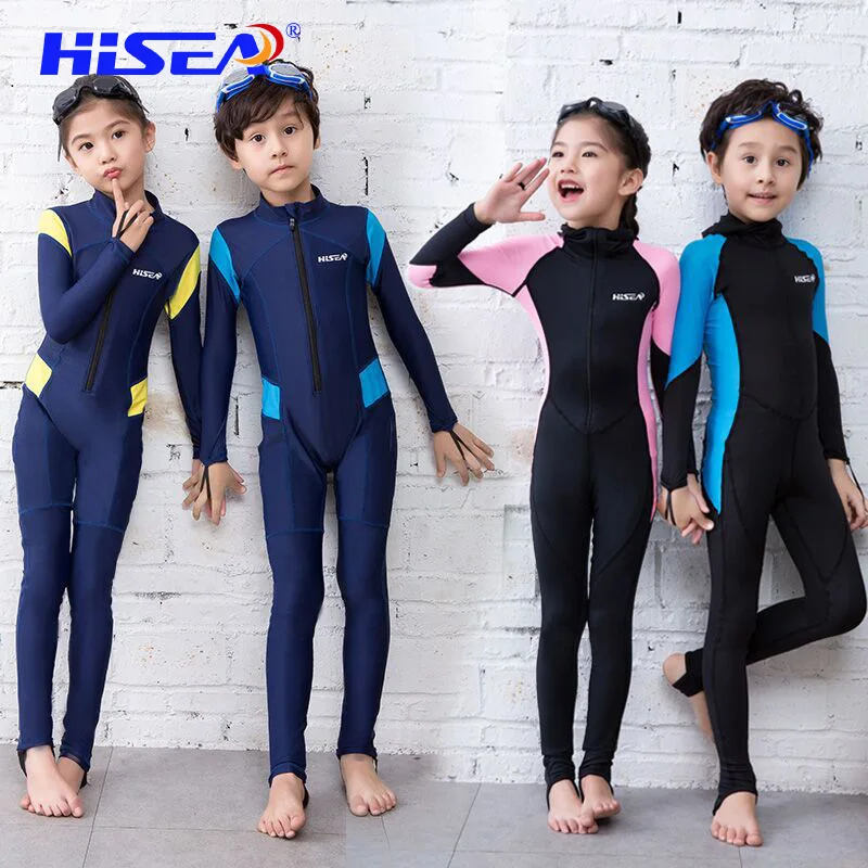 

Children's Wetsuit One-Piece Swimsuit Beach Suit Long Sleeves Sunscreen Swimming Snorkeling Quick Dry Patchwork Jellyfish S023