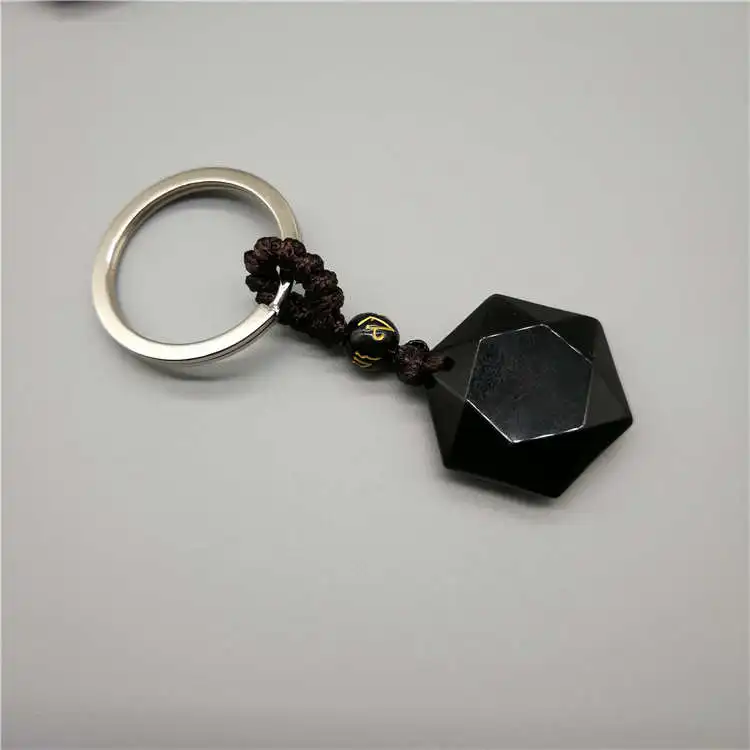 1 Pc Fashion Natural Stone Pendant Keychain Quartz Key Rings Pink Crystal Chains Accessories Jewelry Gift | Украшения и