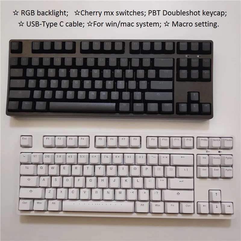 Механическая клавиатура Ganss 87 RGB игровые клавиатуры TKL переключатели cherry mx PBT