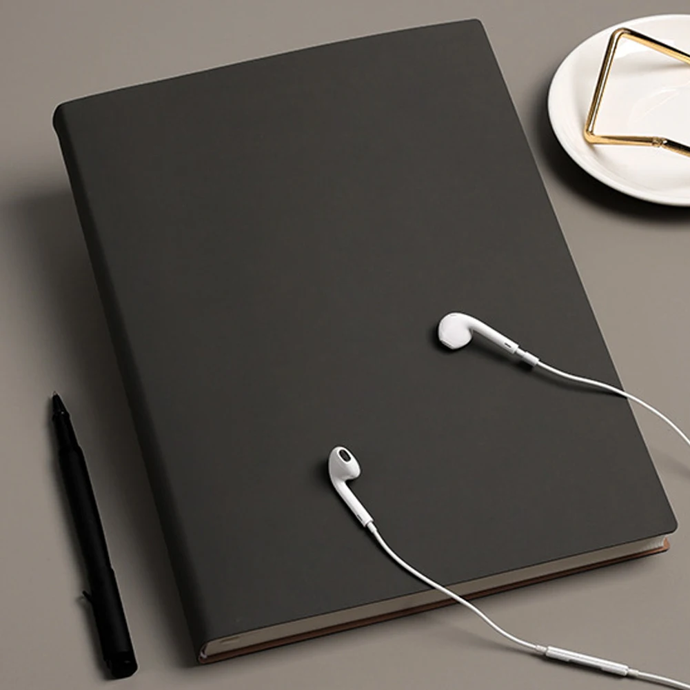 Men Women Office Solid School Blank Scrapbook 416 Pages Soft Cover Ruled Notebook Travel Artificial Leather A4 Paper DIY Home | Канцтовары