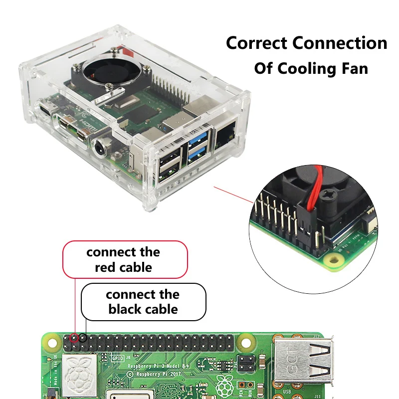 Raspberry Pi 4 акриловый чехол коробка 4B прозрачный корпус с охлаждающим вентилятором