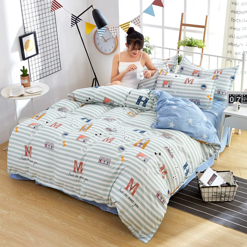 Набор постельного белья из полиэстера с принтом милой панды комплект