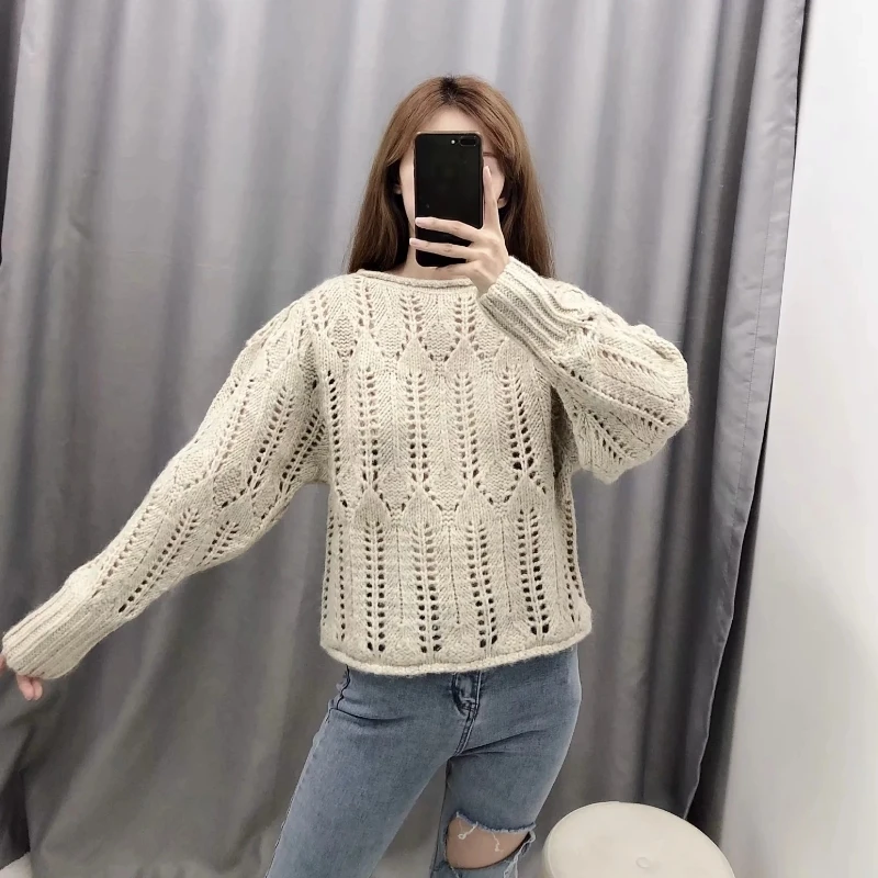 2019 осенние женские элегантные однотонный с открытыми плечами вязаные свитера и