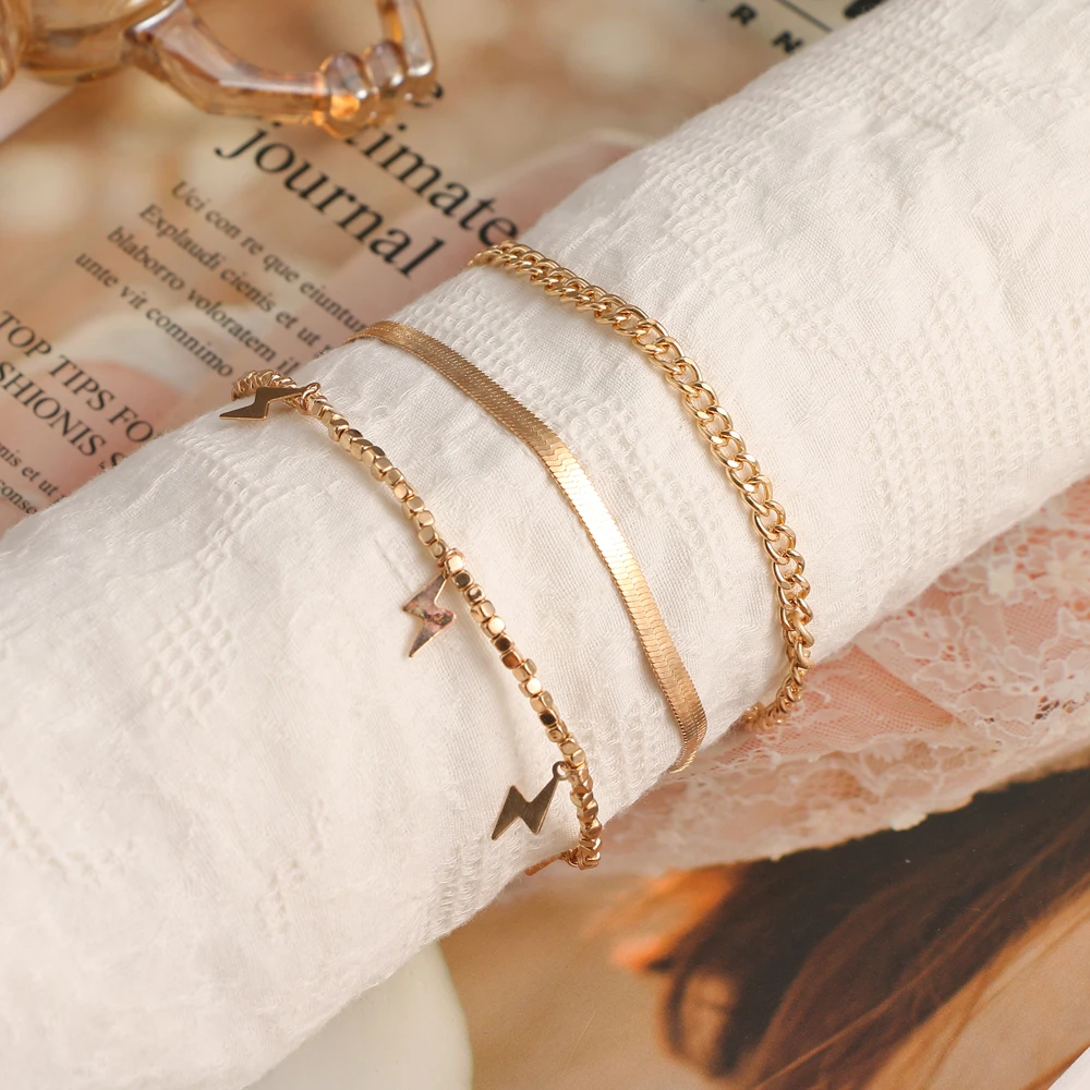 Женский винтажный браслет на ногу летняя цепочка в богемном стиле с молнией