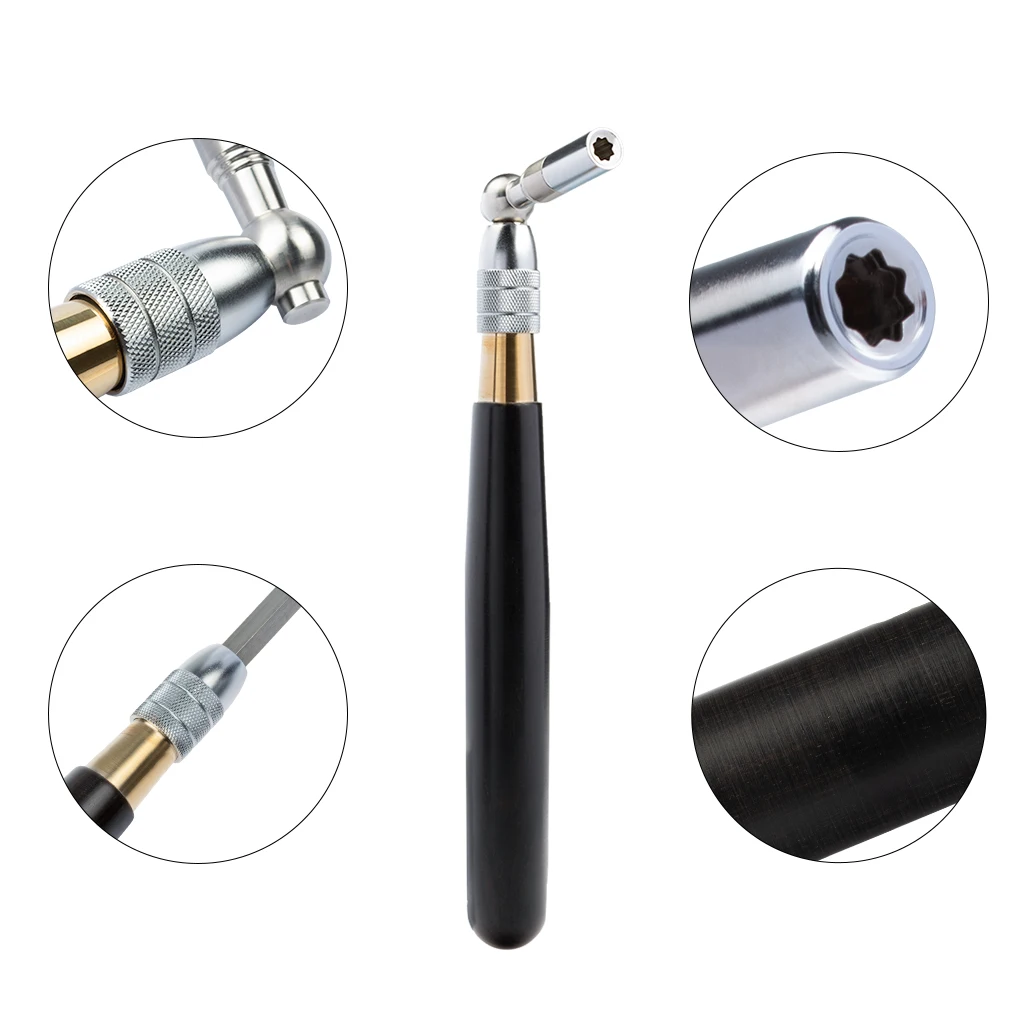 Piano Tuning Wrench Stainless Steel Square Head /Ball Head Octagonal Core Sandalwood Handle Four Kinds Optional enlarge