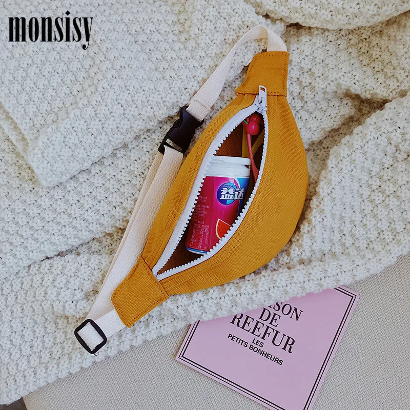 Детские холщовые поясные сумки Monsisy для мальчиков и девочек забавные детские