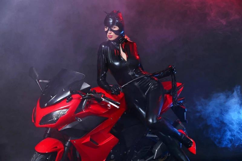 Латексный костюм кошки из искусственной кожи женский комбинезон с гидроэффектом