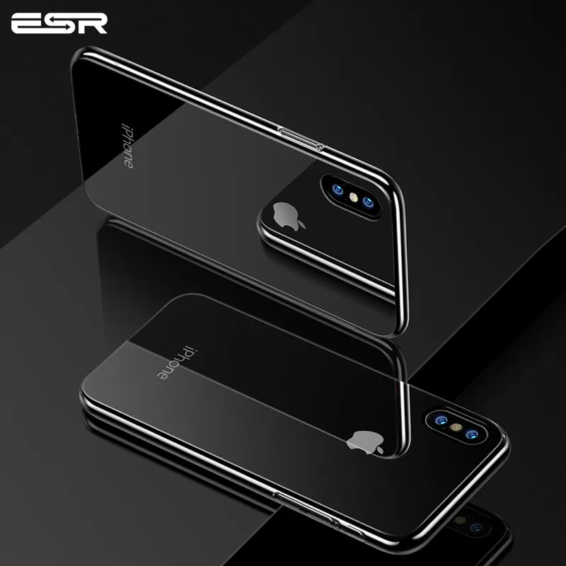 Чехол ESR для iPhone X/XS/XR/XS Max чехол с защитой от царапин из закаленного стекла задняя крышка с мягким силиконовым Бампером для Apple iPhone Coque