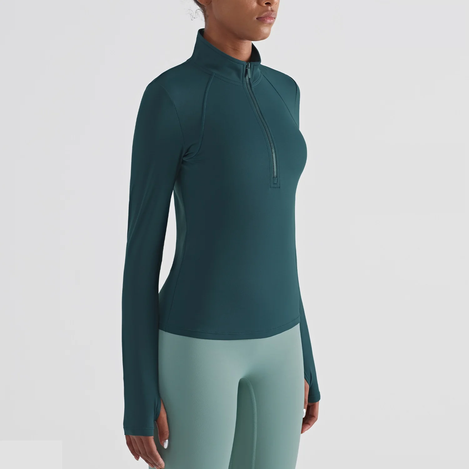 

2022lulu Fitness Women Fitness Sports Jacket Top Stand-up Collar Half Zipper Long Sleeve Yoga Shirt Gym Coat Thumb Athtic Coat