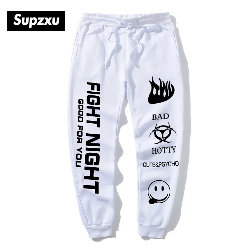 Women high waist sports pants drawstring fitness casual loose fight night pocket black and white sportswear fashion | Мужская одежда