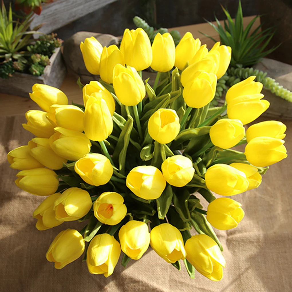 Искусственные цветы на ощупь 5 шт. искусственные Тюльпаны из ПУ тюльпаны для