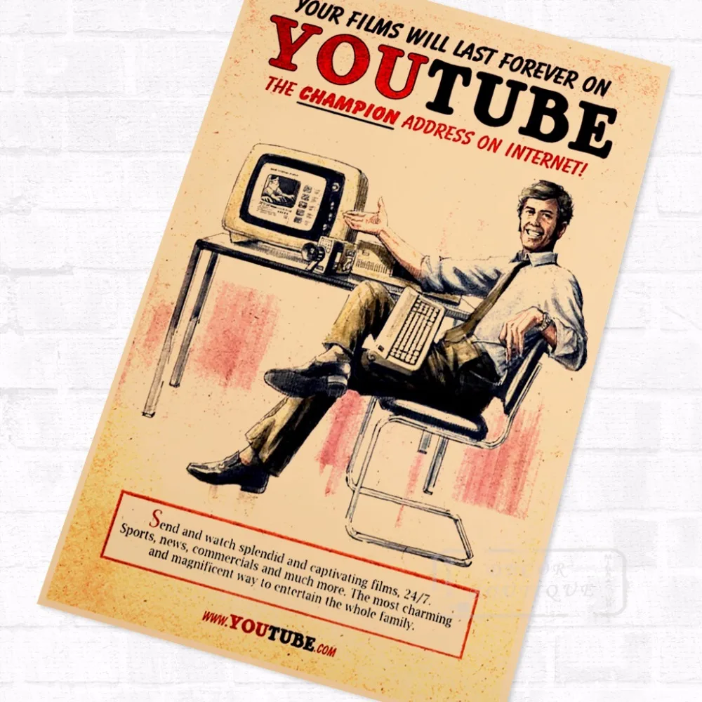 Программируемое программное обеспечение для Youtube пропагандистский винтажный постер путешествий ретро