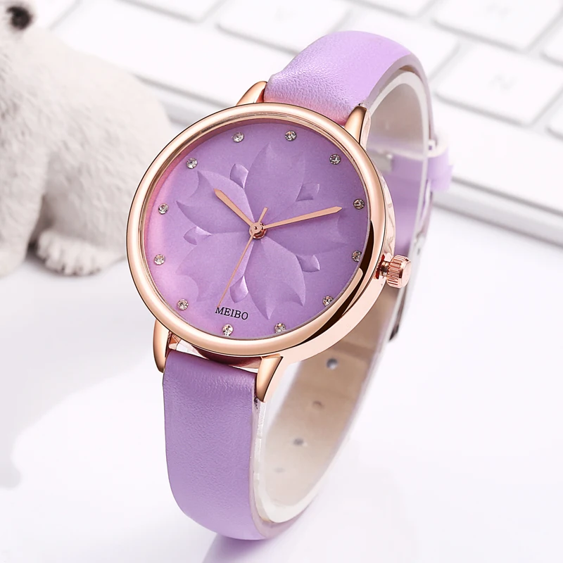 Женские часы с цветком многоцветные повседневные Кварцевые Ретро бриллиантами