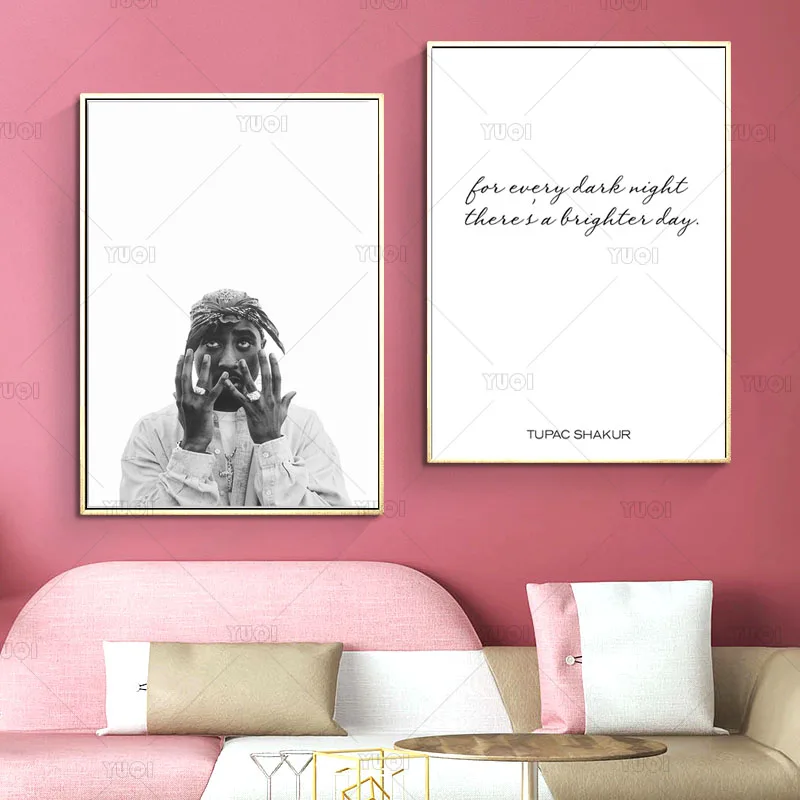 Декор тюпак Шакур настенный постер рэп Художественная печать на холсте Постер в
