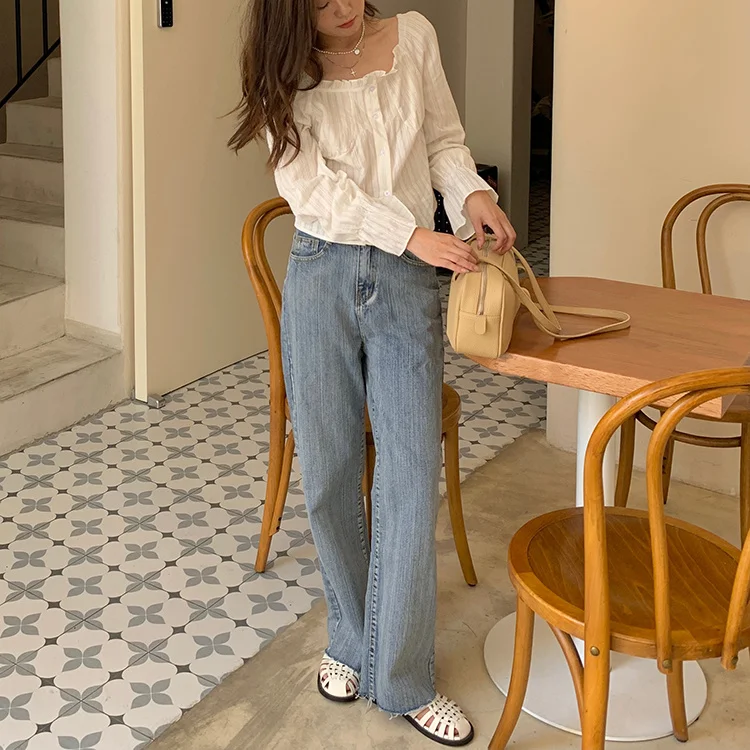 

Korean Style Vertical Denim Trousers Rac