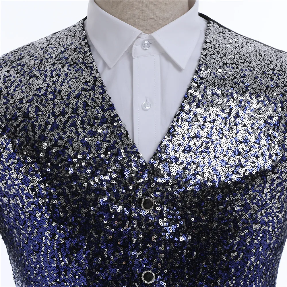 

Batch men's sequined vest new host performance clothes