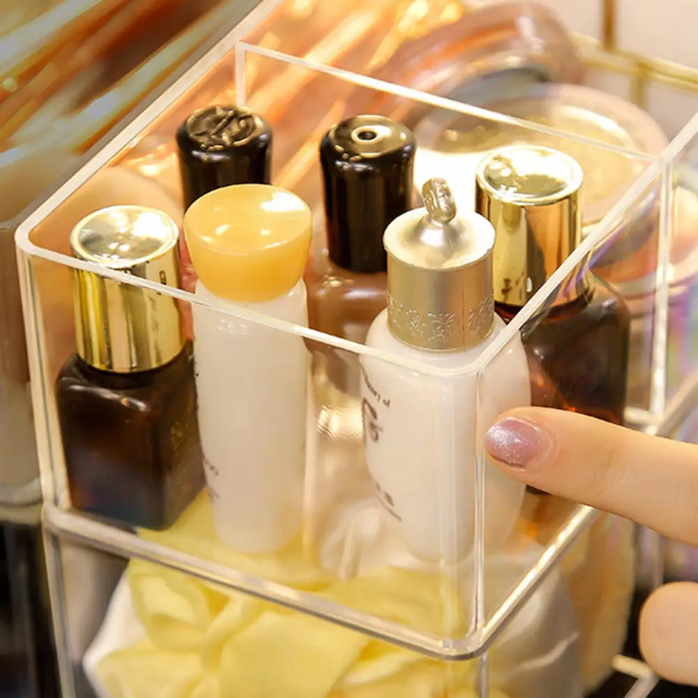 Прозрачный акриловый многослойный ящик для хранения косметики туалетный столик