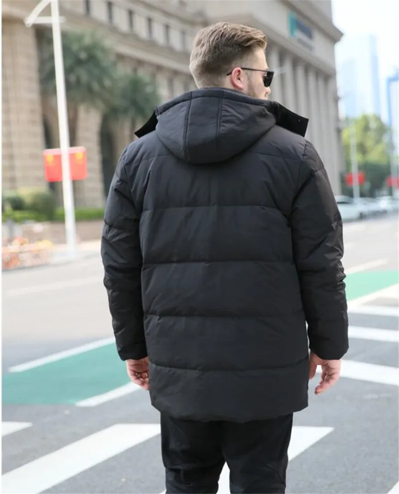 Мужская зимняя куртка большого размера 9XL 10XL с капюшоном парка Теплая Куртка на груди с двойным карманом на молнии зеленая куртка