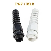 nylon cable glands pg7 m12 waterproof cable connectors thread gland rubber wiring conduit ip68 anti bending plastic cable sleeve