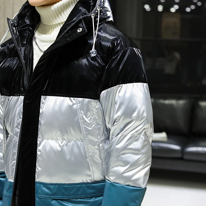 New down jacket couple short winter fashion trend 90% white duck down handsome versatile couple bread hooded coat hig quality