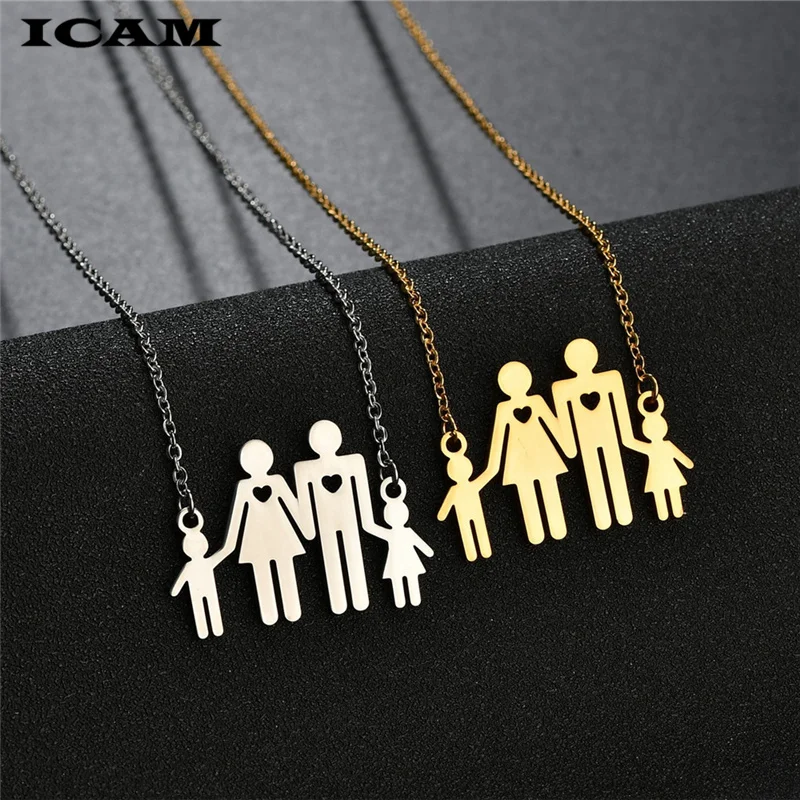 Лидер продаж ожерелье ICAM из нержавеющей стали серебристого и золотого цвета с