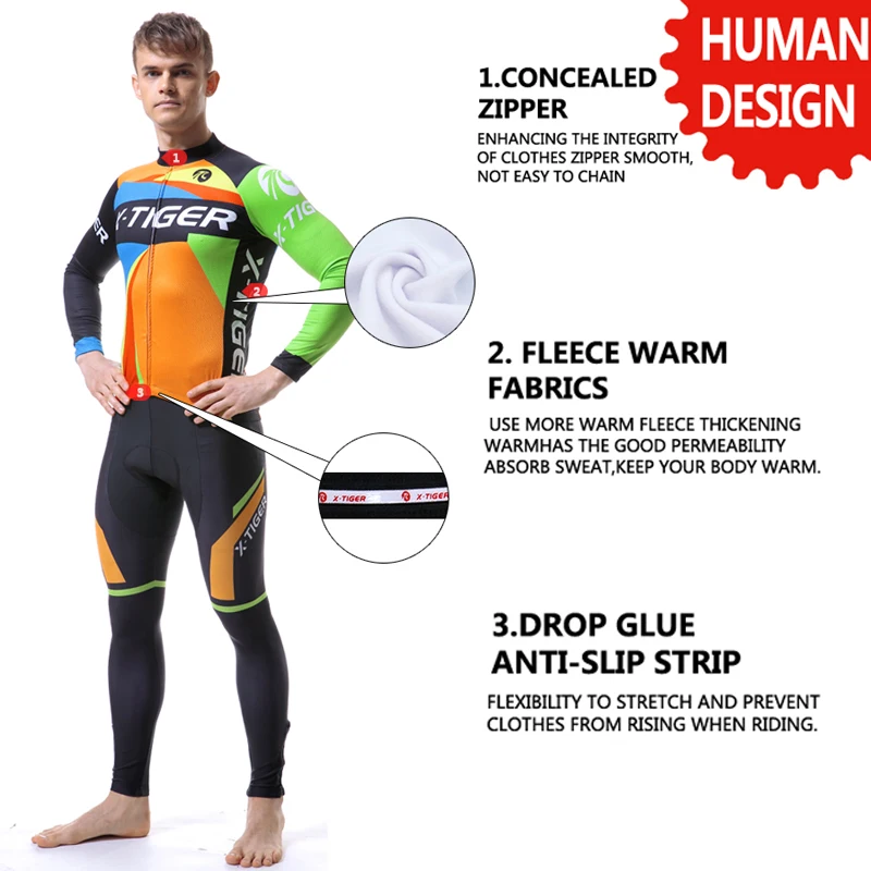 Мужской костюм для велоспорта с длинным рукавом комплект из дышащего Джерси езды