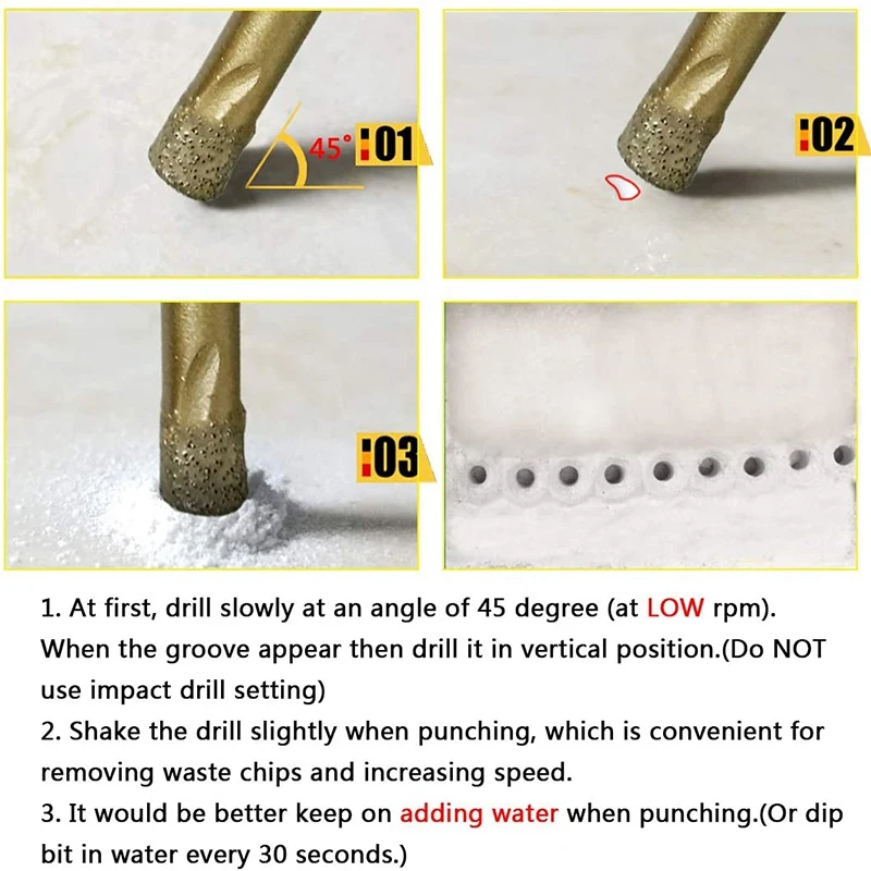 4 шт. алмазные сверла 8 мм 5/16 дюйма керамическая алмазная пила для керамической