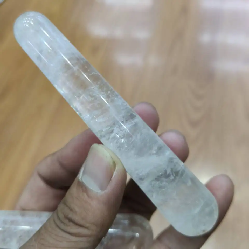 

1pcs Natural White Crystal Massage Stick Crystal beauty bar