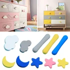 Ручки для детской комнаты, Нескользящие, с мультяшными рисунками звезд, Луны, облаков, мебельные ручки для ящиков и дверей шкафов