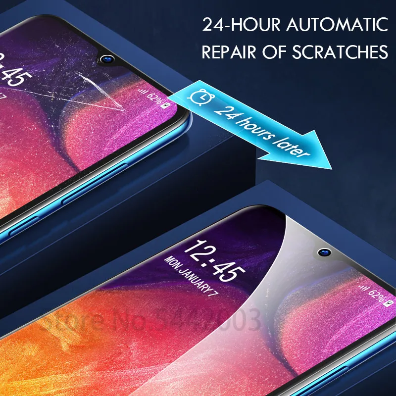 2 шт Защитная плёнка полностью покрывающая экран для Samsung S8 S9 S10 S20 плюс A51 A50