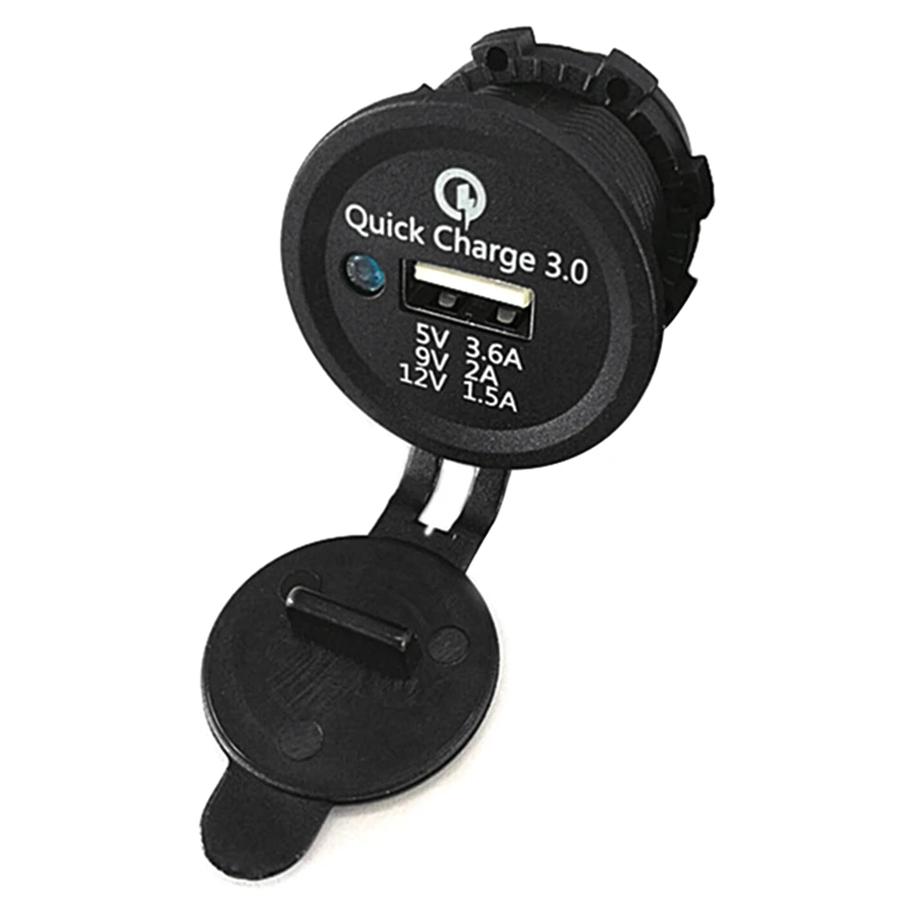 

DC 12V-24V Car LED USB Charger Sockets Motorcycle LED Blue Light Power Plug Outlet Adapter for Marine Boat RV Trailer