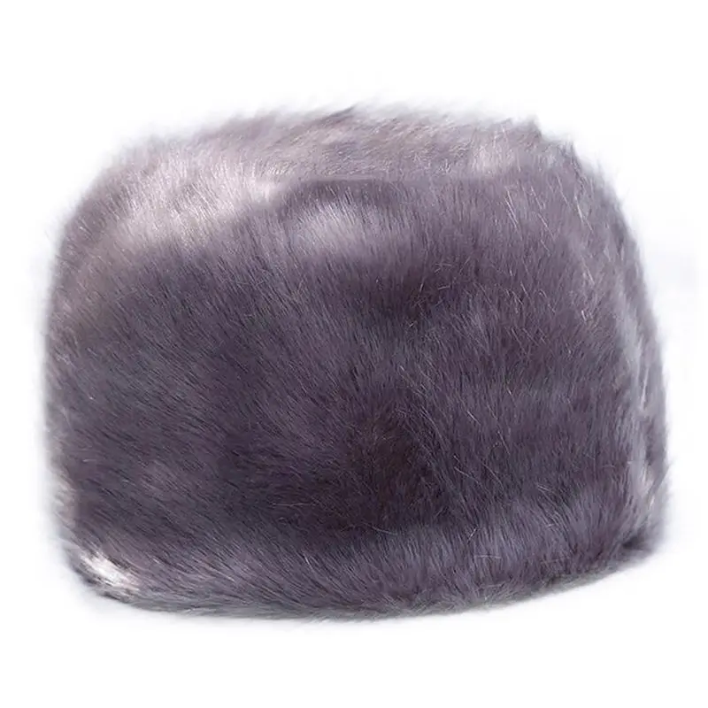 Меховая шапка зимняя теплая Женская однотонная элегантная мягкая пушистая из