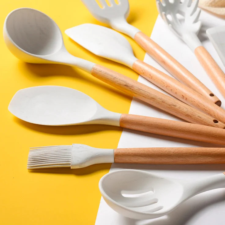 

12PCS Silicone Kitchen Tools Spatula Turner Brush Egg Beater Cooking Utensils Kitchen Utensils set Cooking Tools Ladle Spoon