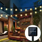 Лампа на солнечной батарее ECLH, 10 м, 50 светодиодов, хрустальный шар, световая лампа, водонепроницаемый, теплый белый свет, сказосветильник свет, украшение для сада, уличная светодиодная гирлянда на солнечной батарее